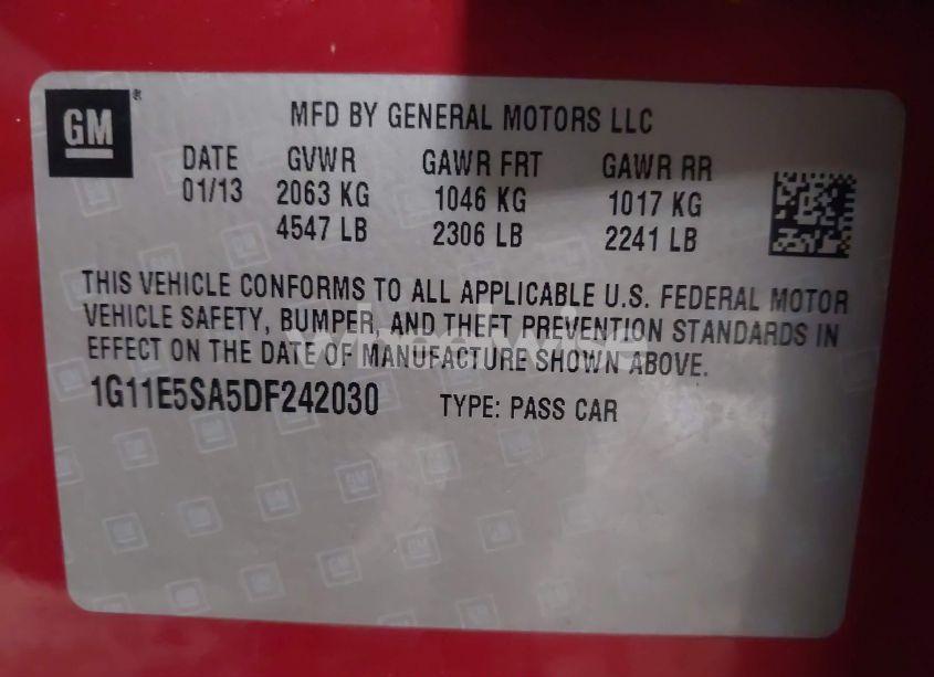 Photo 9 of 2013 Chevrolet Malibu 2LT (VIN 1G11E5SA5DF242030)