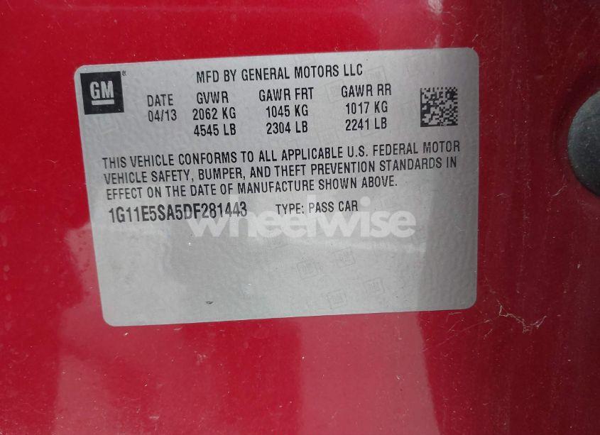 Photo 9 of 2013 Chevrolet Malibu 2LT (VIN 1G11E5SA5DF281443)