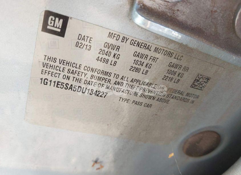 Photo 9 of 2013 Chevrolet Malibu 2LT (VIN 1G11E5SA5DU134227)