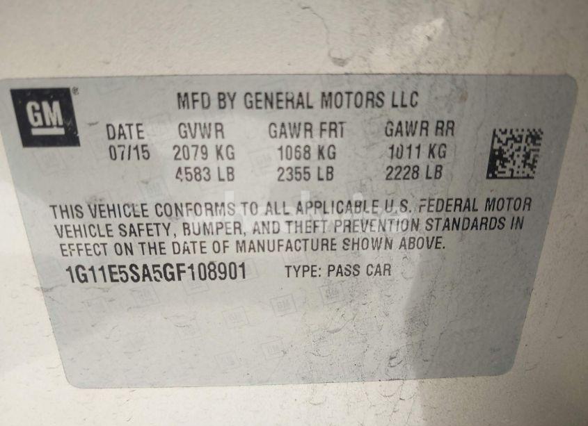 Photo 9 of 2016 Chevrolet Malibu LIMITED LTZ (VIN 1G11E5SA5GF108901)