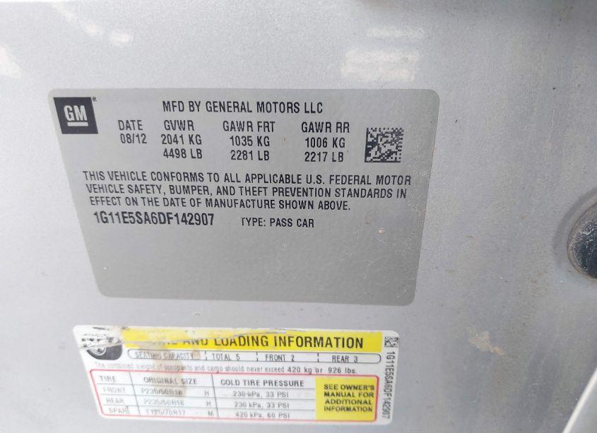 Photo 9 of 2013 Chevrolet Malibu 2LT (VIN 1G11E5SA6DF142907)