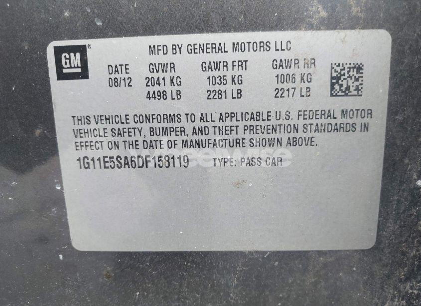 Photo 9 of 2013 Chevrolet Malibu 2LT (VIN 1G11E5SA6DF158119)