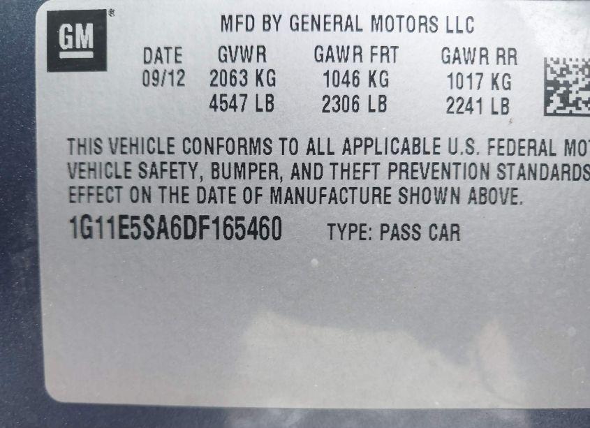 Photo 9 of 2013 Chevrolet Malibu 2LT (VIN 1G11E5SA6DF165460)