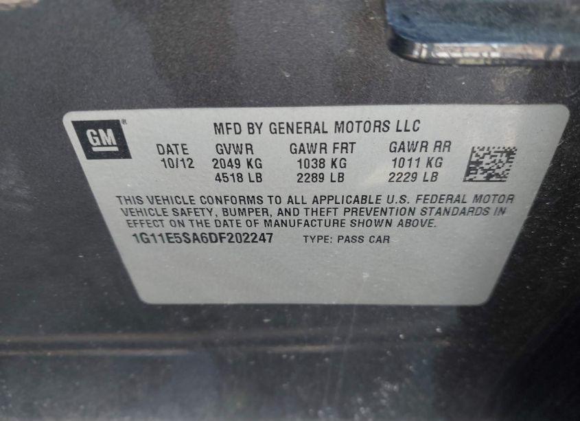 Photo 9 of 2013 Chevrolet Malibu 2LT (VIN 1G11E5SA6DF202247)