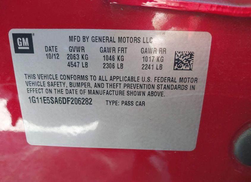 Photo 9 of 2013 Chevrolet Malibu 2LT (VIN 1G11E5SA6DF206282)