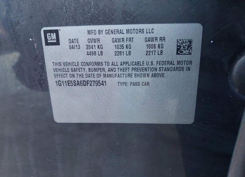 Photo 9 of 2013 Chevrolet Malibu 2LT (VIN 1G11E5SA6DF279541)
