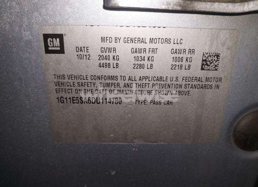 Photo 9 of 2013 Chevrolet Malibu 2LT (VIN 1G11E5SA6DU114780)