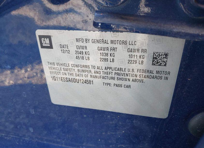 Photo 9 of 2013 Chevrolet Malibu 2LT (VIN 1G11E5SA6DU124581)