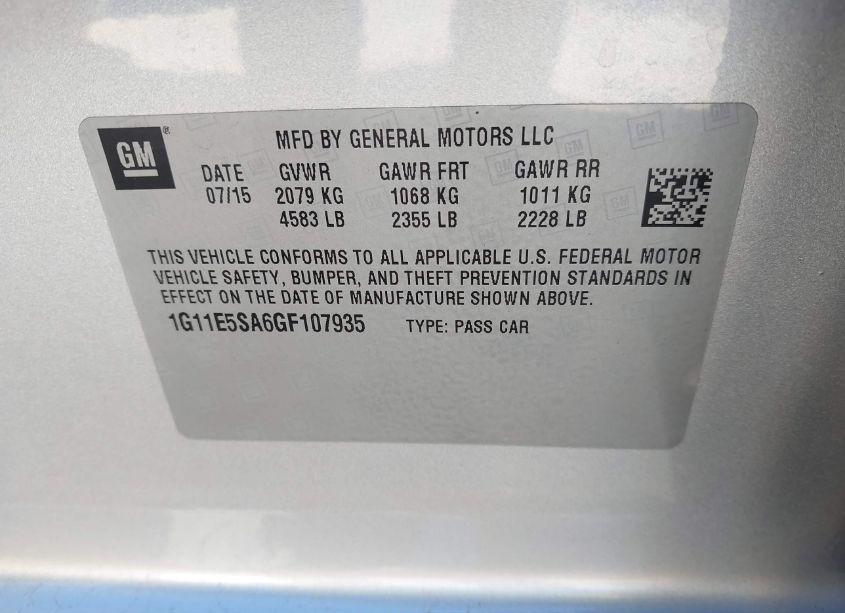 Photo 9 of 2016 Chevrolet Malibu LIMITED LTZ (VIN 1G11E5SA6GF107935)