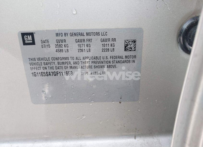 Photo 9 of 2016 Chevrolet Malibu LIMITED LTZ (VIN 1G11E5SA7GF111668)