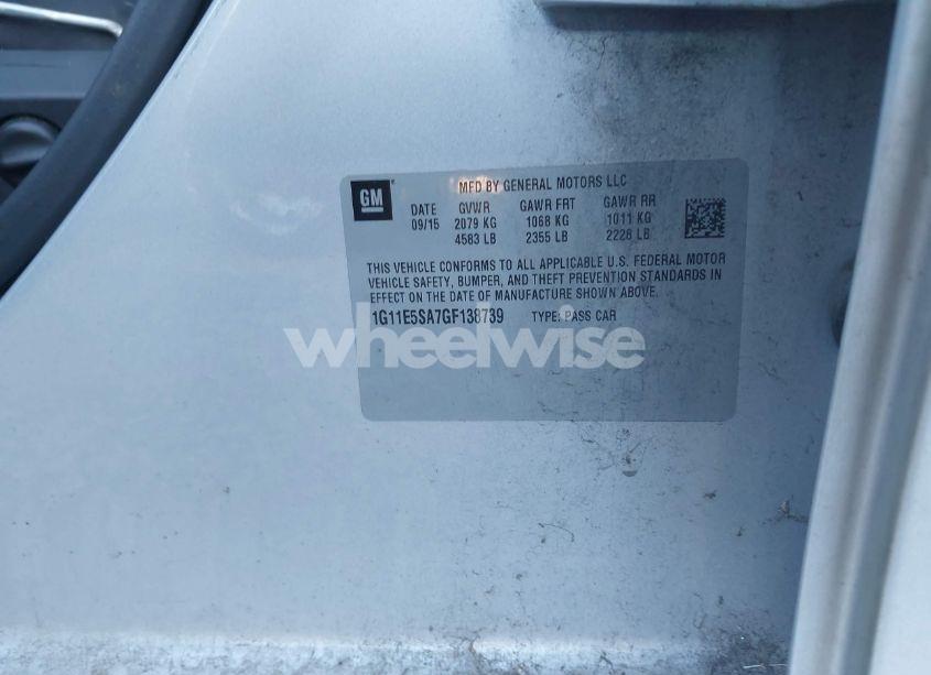 Photo 9 of 2016 Chevrolet Malibu LIMITED LTZ (VIN 1G11E5SA7GF138739)