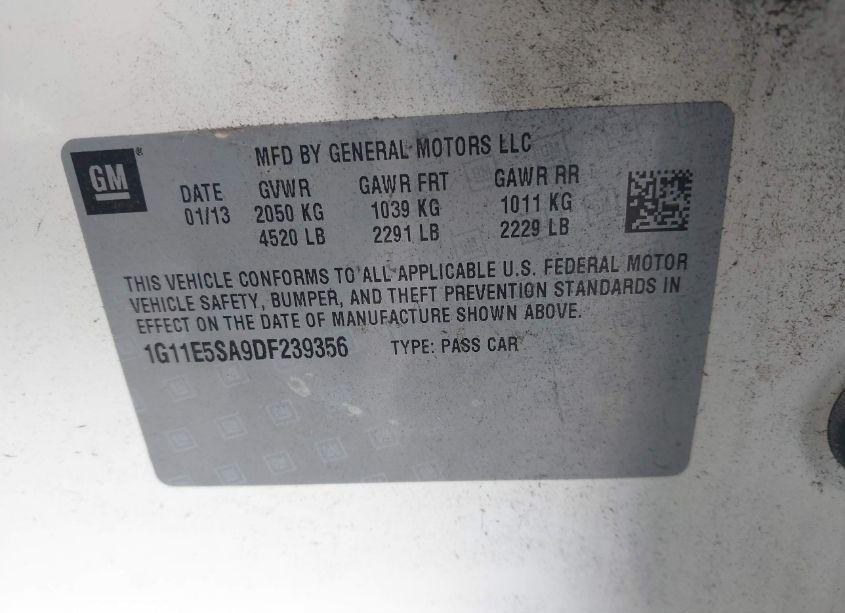 Photo 9 of 2013 Chevrolet Malibu 2LT (VIN 1G11E5SA9DF239356)