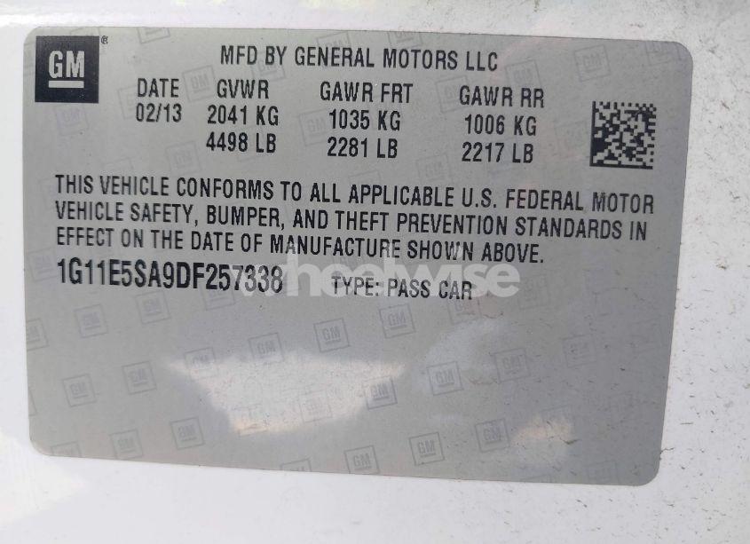 Photo 9 of 2013 Chevrolet Malibu 2LT (VIN 1G11E5SA9DF257338)