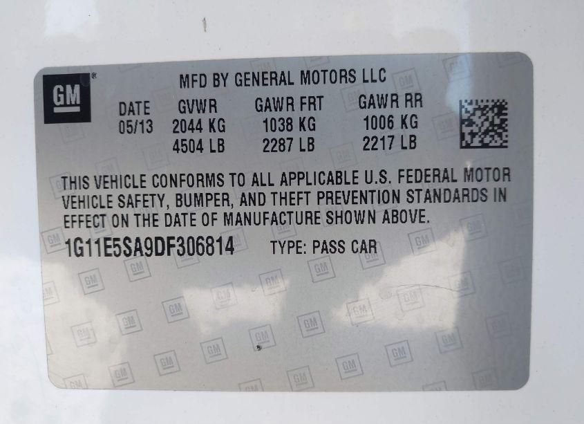 Photo 9 of 2013 Chevrolet Malibu 2LT (VIN 1G11E5SA9DF306814)