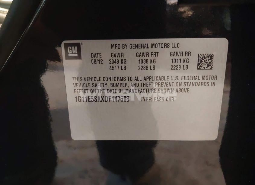 Photo 9 of 2013 Chevrolet Malibu 2LT (VIN 1G11E5SAXDF147608)