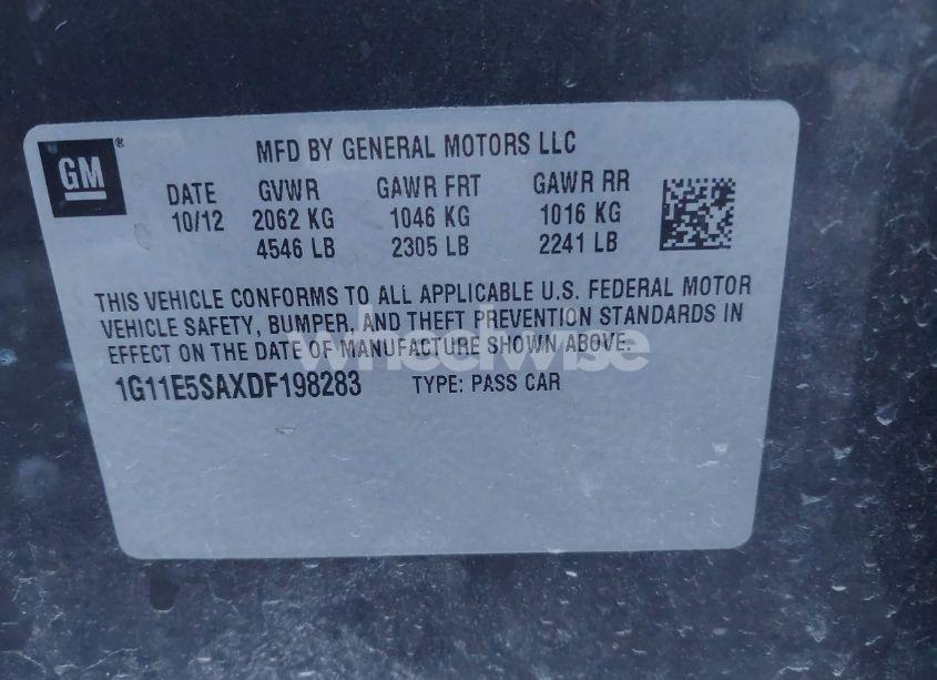Photo 9 of 2013 Chevrolet Malibu 2LT (VIN 1G11E5SAXDF198283)