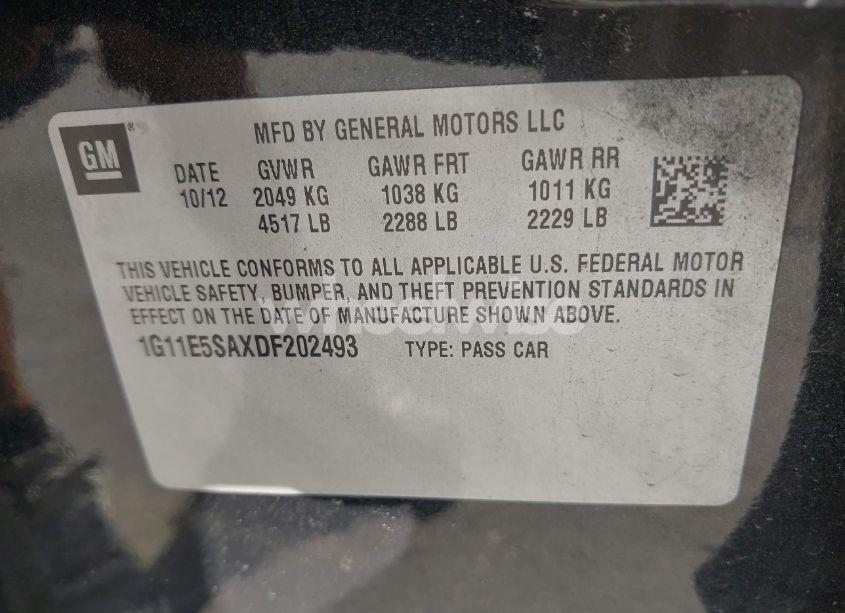 Photo 9 of 2013 Chevrolet Malibu 2LT (VIN 1G11E5SAXDF202493)