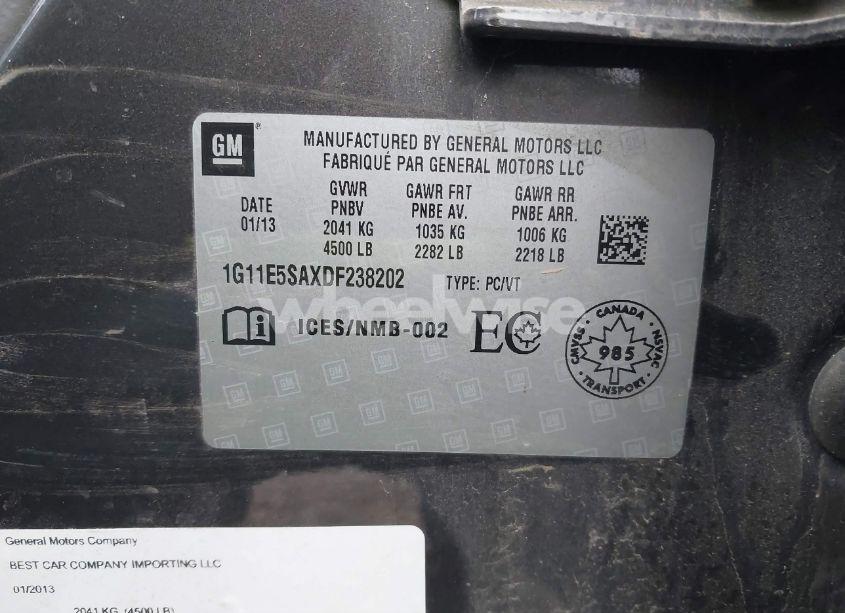 Photo 9 of 2013 Chevrolet Malibu 2LT (VIN 1G11E5SAXDF238202)