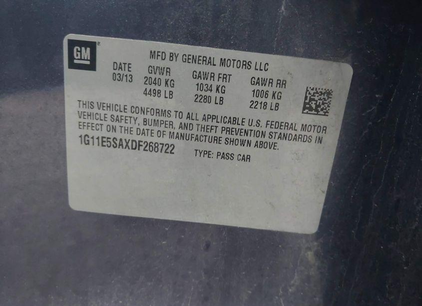 Photo 9 of 2013 Chevrolet Malibu 2LT (VIN 1G11E5SAXDF268722)