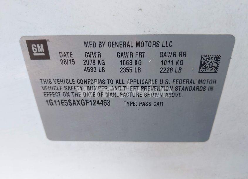 Photo 9 of 2016 Chevrolet Malibu LIMITED LTZ (VIN 1G11E5SAXGF124463)
