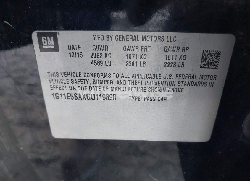 Photo 9 of 2016 Chevrolet Malibu LIMITED LTZ (VIN 1G11E5SAXGU119890)