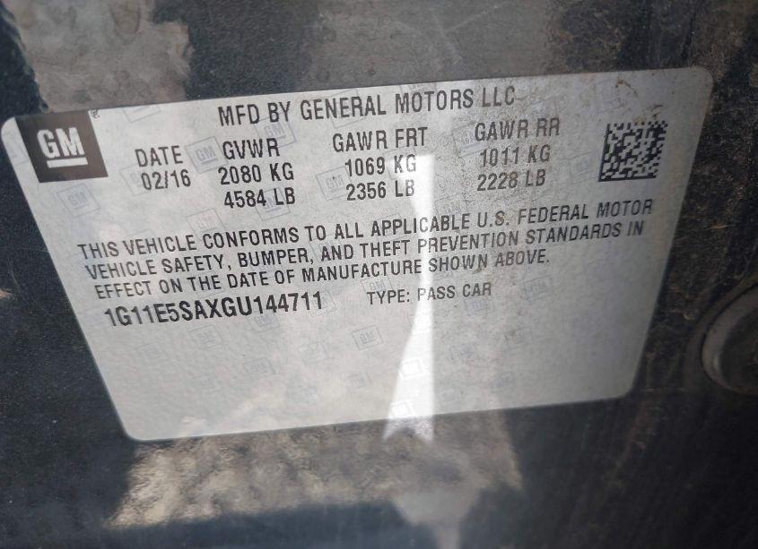 Photo 9 of 2016 Chevrolet Malibu LIMITED LTZ (VIN 1G11E5SAXGU144711)