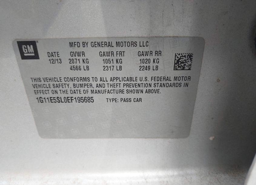 Photo 9 of 2014 Chevrolet Malibu LT (VIN 1G11E5SL0EF195685)