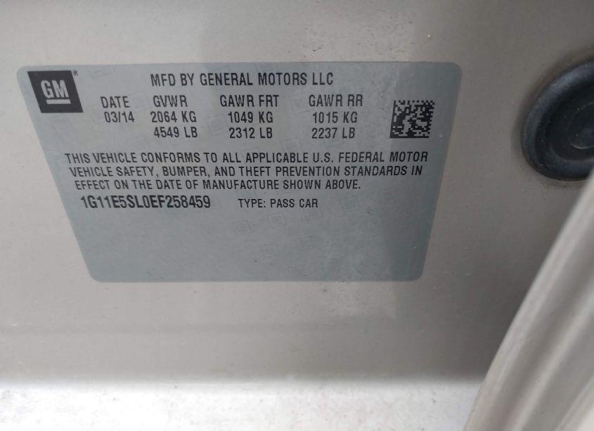 Photo 9 of 2014 Chevrolet Malibu LT (VIN 1G11E5SL0EF258459)