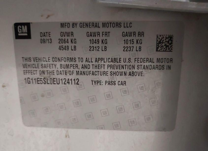 Photo 9 of 2014 Chevrolet Malibu 2LT (VIN 1G11E5SL0EU124112)