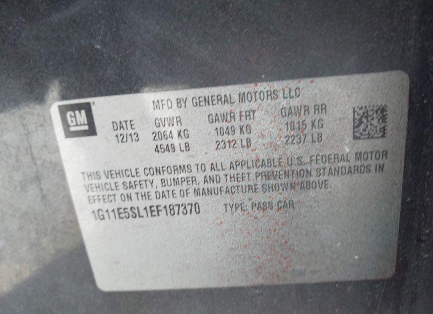 Photo 9 of 2014 Chevrolet Malibu 2LT (VIN 1G11E5SL1EF187370)