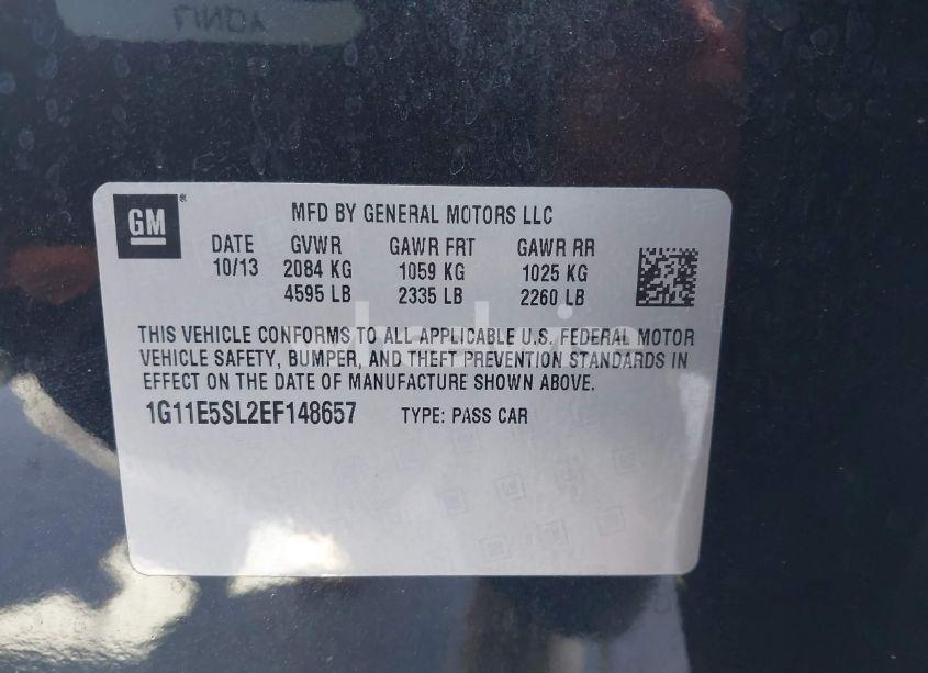 Photo 9 of 2014 Chevrolet Malibu 2LT (VIN 1G11E5SL2EF148657)