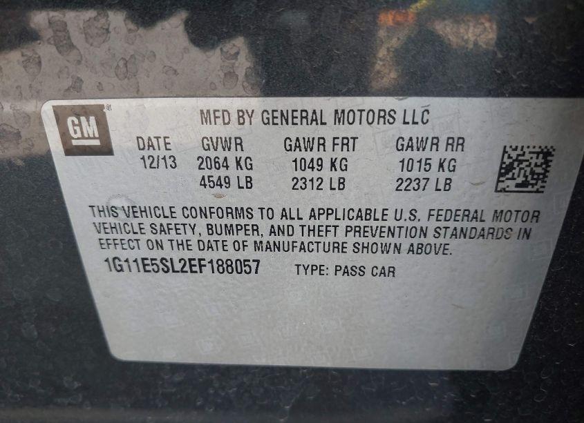 Photo 9 of 2014 Chevrolet Malibu 2LT (VIN 1G11E5SL2EF188057)