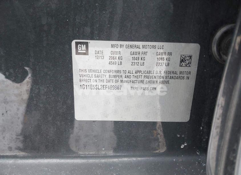 Photo 9 of 2014 Chevrolet Malibu LT (VIN 1G11E5SL2EF189807)