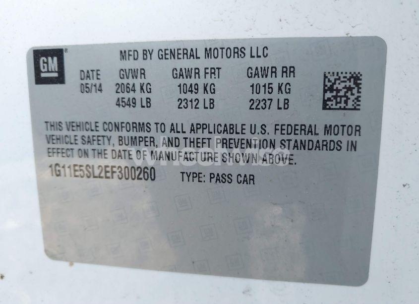 Photo 9 of 2014 Chevrolet Malibu 2LT (VIN 1G11E5SL2EF300260)