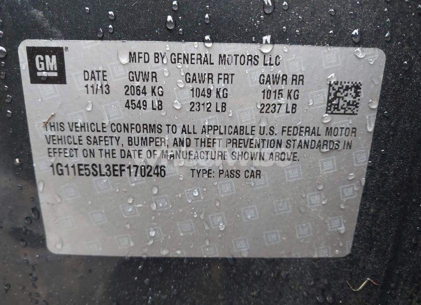 Photo 9 of 2014 Chevrolet Malibu 2LT (VIN 1G11E5SL3EF170246)