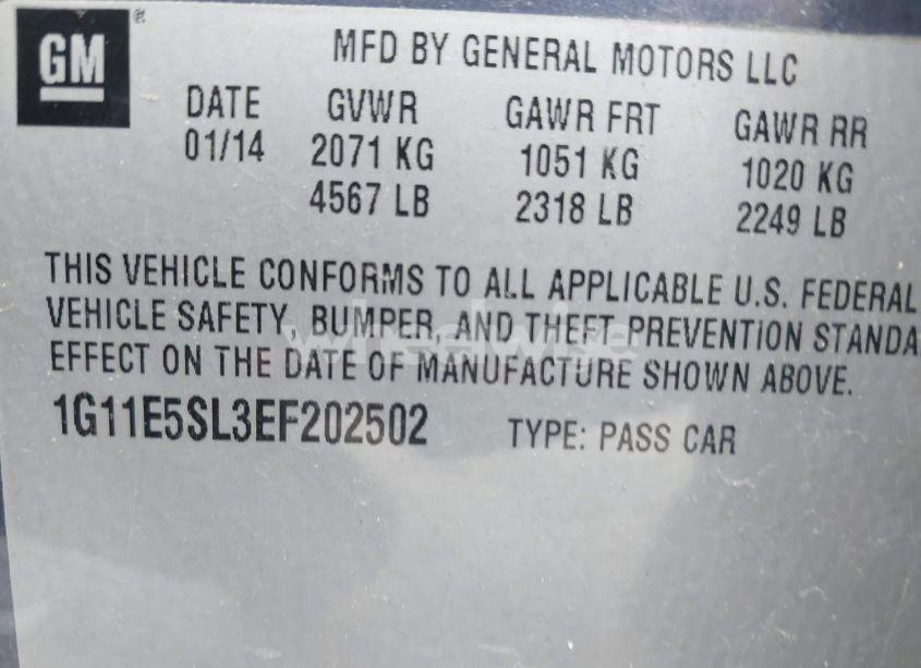 Photo 9 of 2014 Chevrolet Malibu 2LT (VIN 1G11E5SL3EF202502)