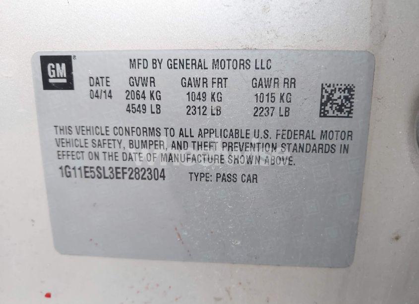 Photo 9 of 2014 Chevrolet Malibu 2LT (VIN 1G11E5SL3EF282304)