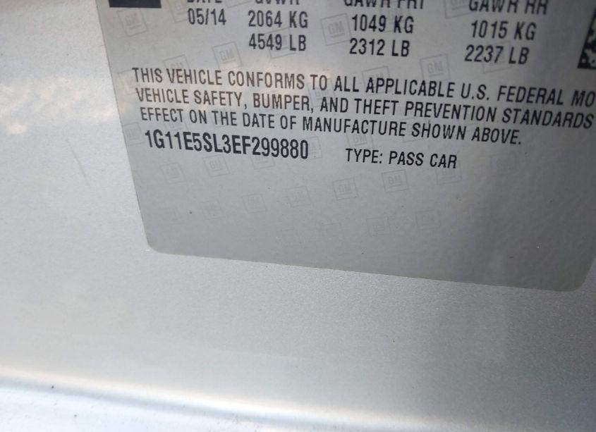 Photo 9 of 2014 Chevrolet Malibu 2LT (VIN 1G11E5SL3EF299880)