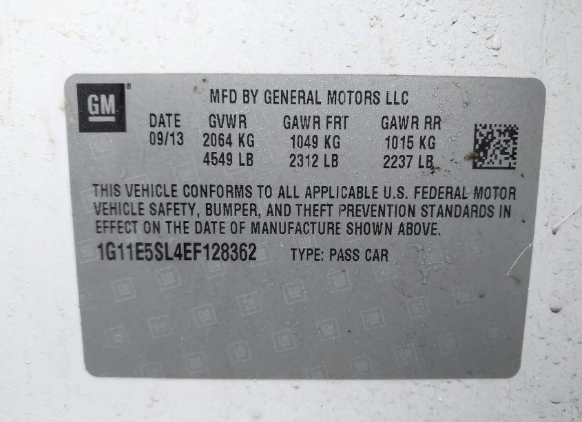 Photo 9 of 2014 Chevrolet Malibu 2LT (VIN 1G11E5SL4EF128362)