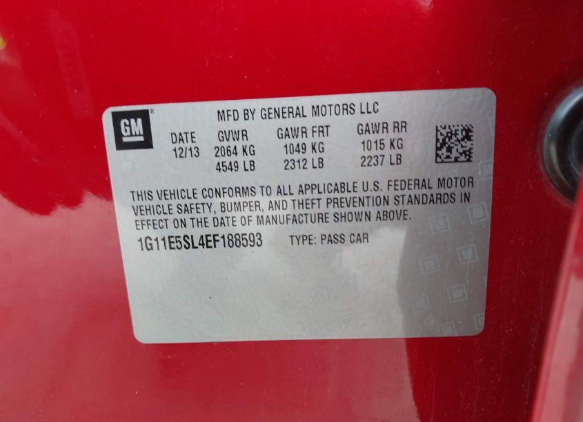 Photo 9 of 2014 Chevrolet Malibu 2LT (VIN 1G11E5SL4EF188593)