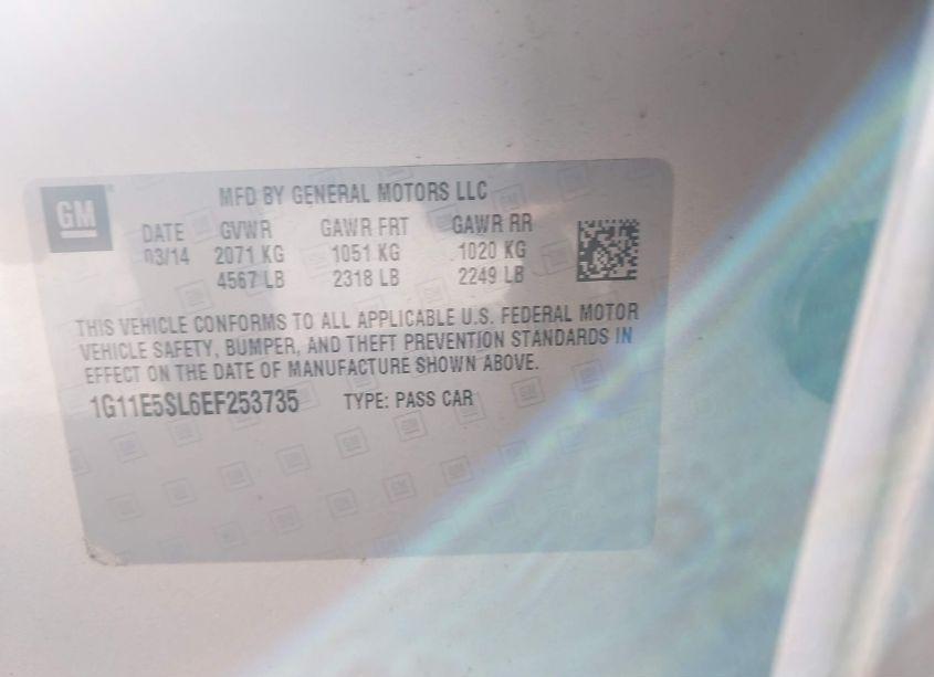 Photo 9 of 2014 Chevrolet Malibu 2LT (VIN 1G11E5SL6EF253735)