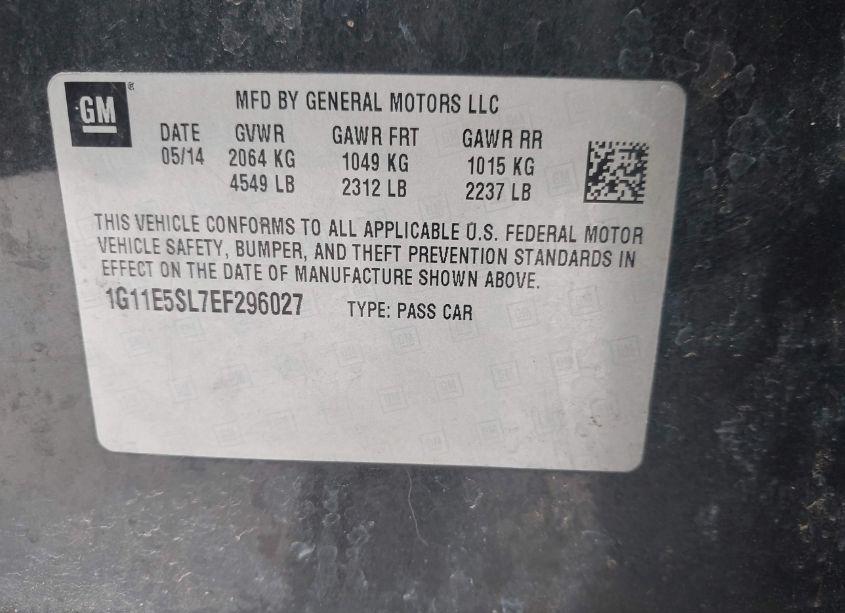 Photo 9 of 2014 Chevrolet Malibu 2LT (VIN 1G11E5SL7EF296027)