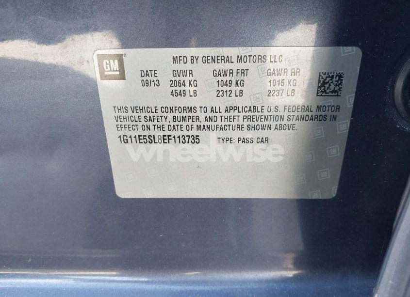 Photo 9 of 2014 Chevrolet Malibu 2LT (VIN 1G11E5SL8EF113735)