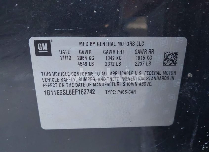 Photo 9 of 2014 Chevrolet Malibu 2LT (VIN 1G11E5SL8EF162742)