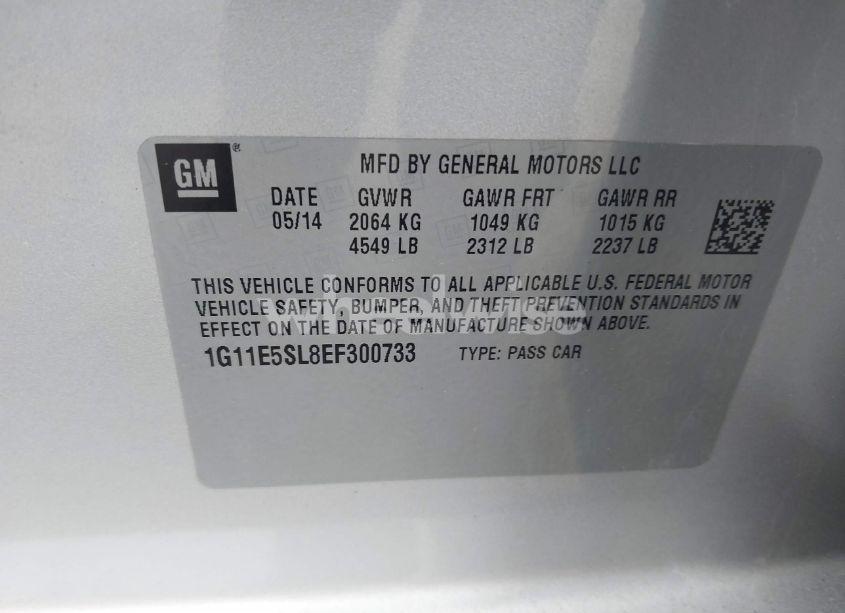 Photo 9 of 2014 Chevrolet Malibu LT (VIN 1G11E5SL8EF300733)