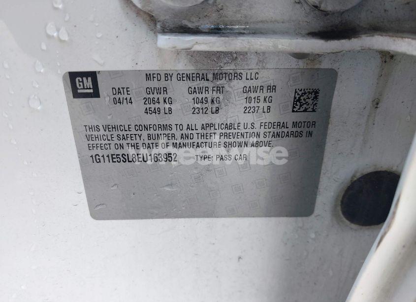 Photo 9 of 2014 Chevrolet Malibu 2LT (VIN 1G11E5SL8EU163952)