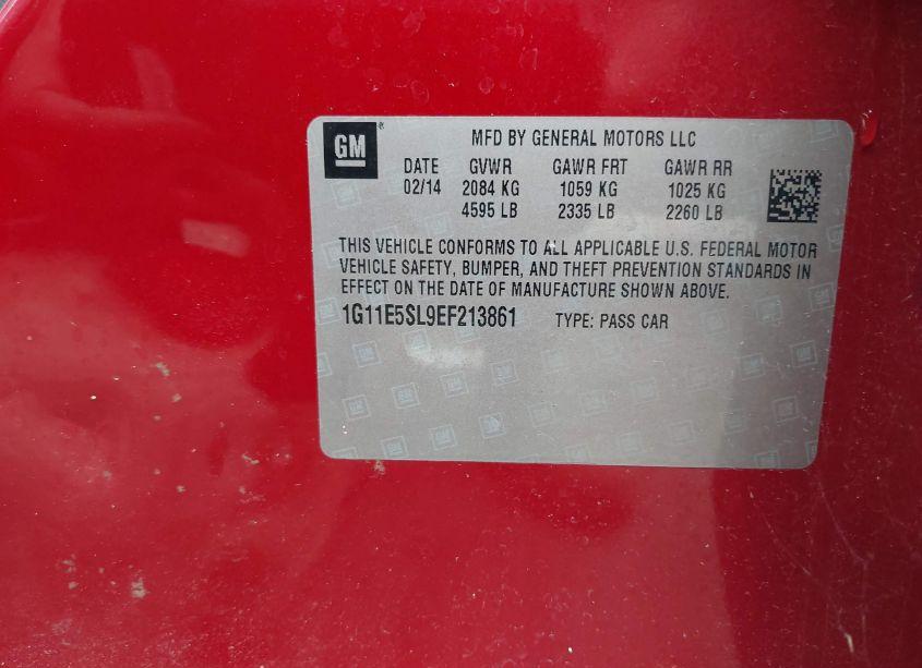 Photo 9 of 2014 Chevrolet Malibu 2LT (VIN 1G11E5SL9EF213861)