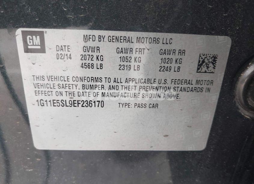 Photo 9 of 2014 Chevrolet Malibu 2LT (VIN 1G11E5SL9EF236170)