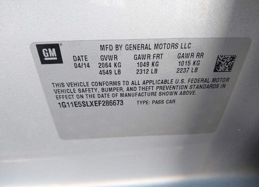 Photo 9 of 2014 Chevrolet Malibu 2LT (VIN 1G11E5SLXEF286673)
