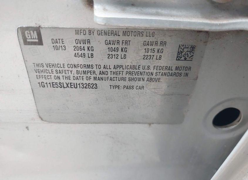 Photo 9 of 2014 Chevrolet Malibu 2LT (VIN 1G11E5SLXEU132623)
